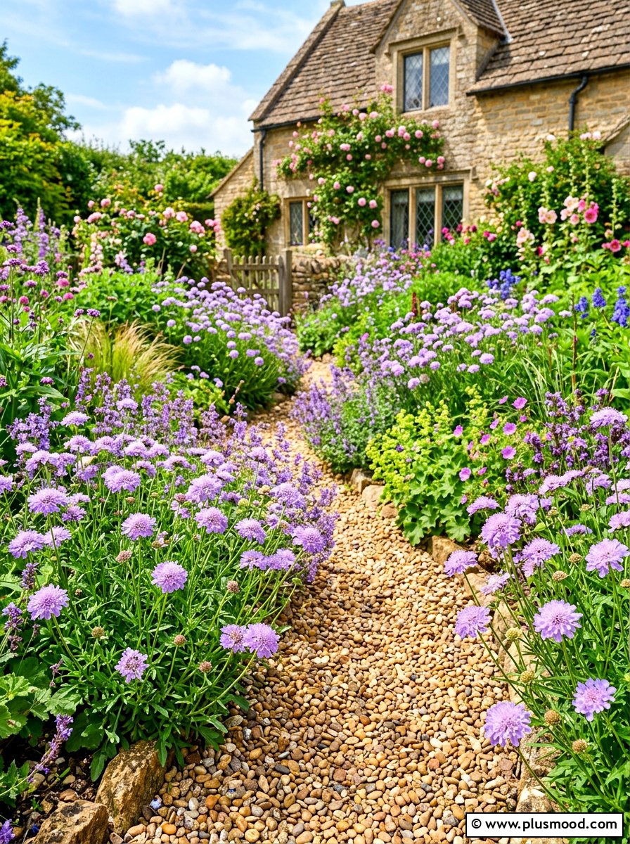 Scabiosa Pincushion Garden - 25 summer pollinator garden ideas