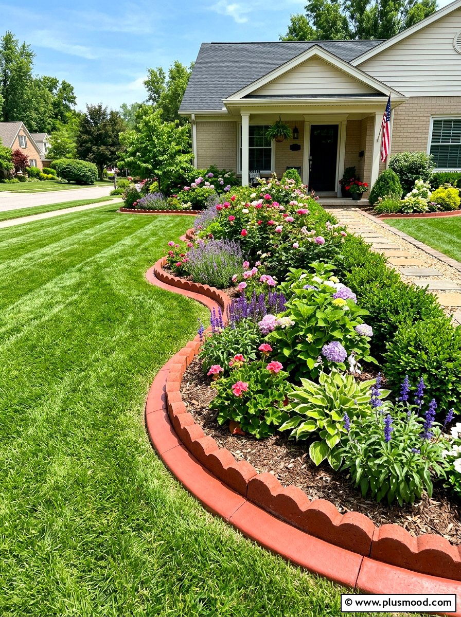Scalloped Brick Edging - 25 summer garden edging ideas