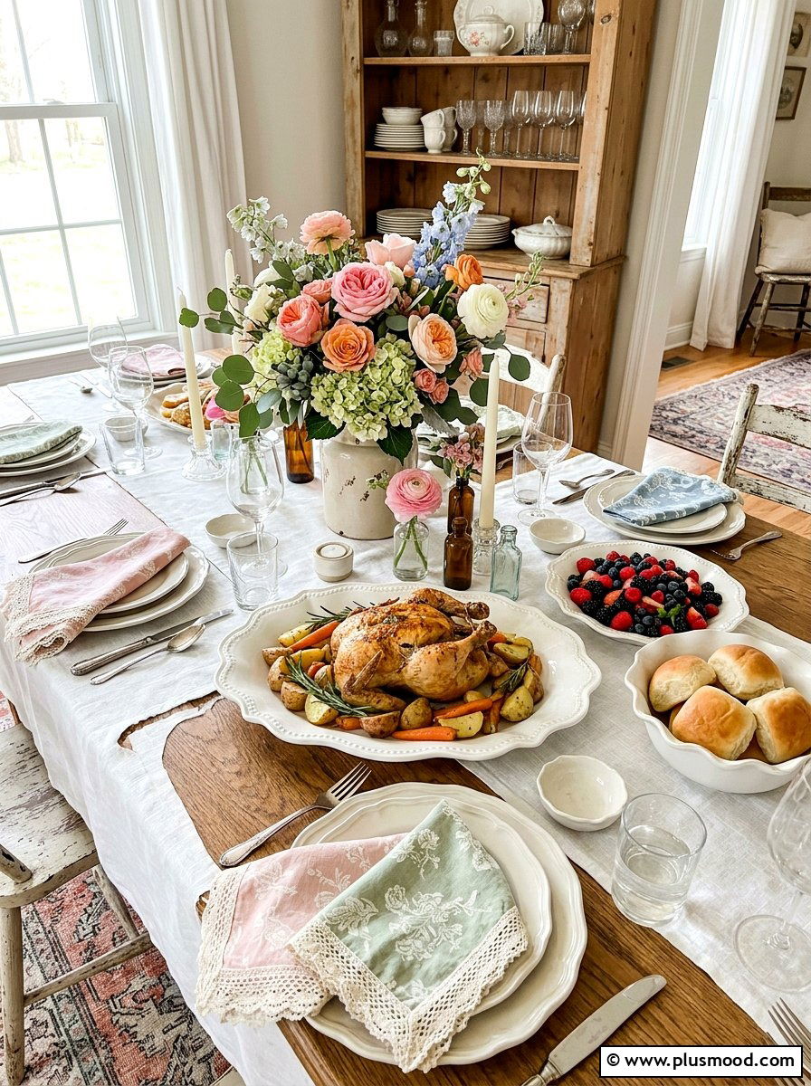 Scalloped Edge Serving Platters - 25 summer buffet table decor ideas