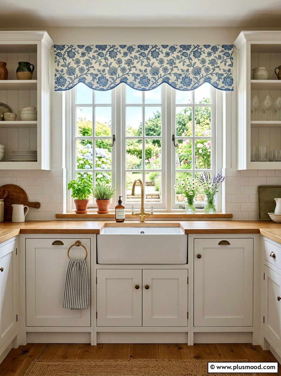 Scalloped Window Valance - 25 summer breezy window treatment ideas