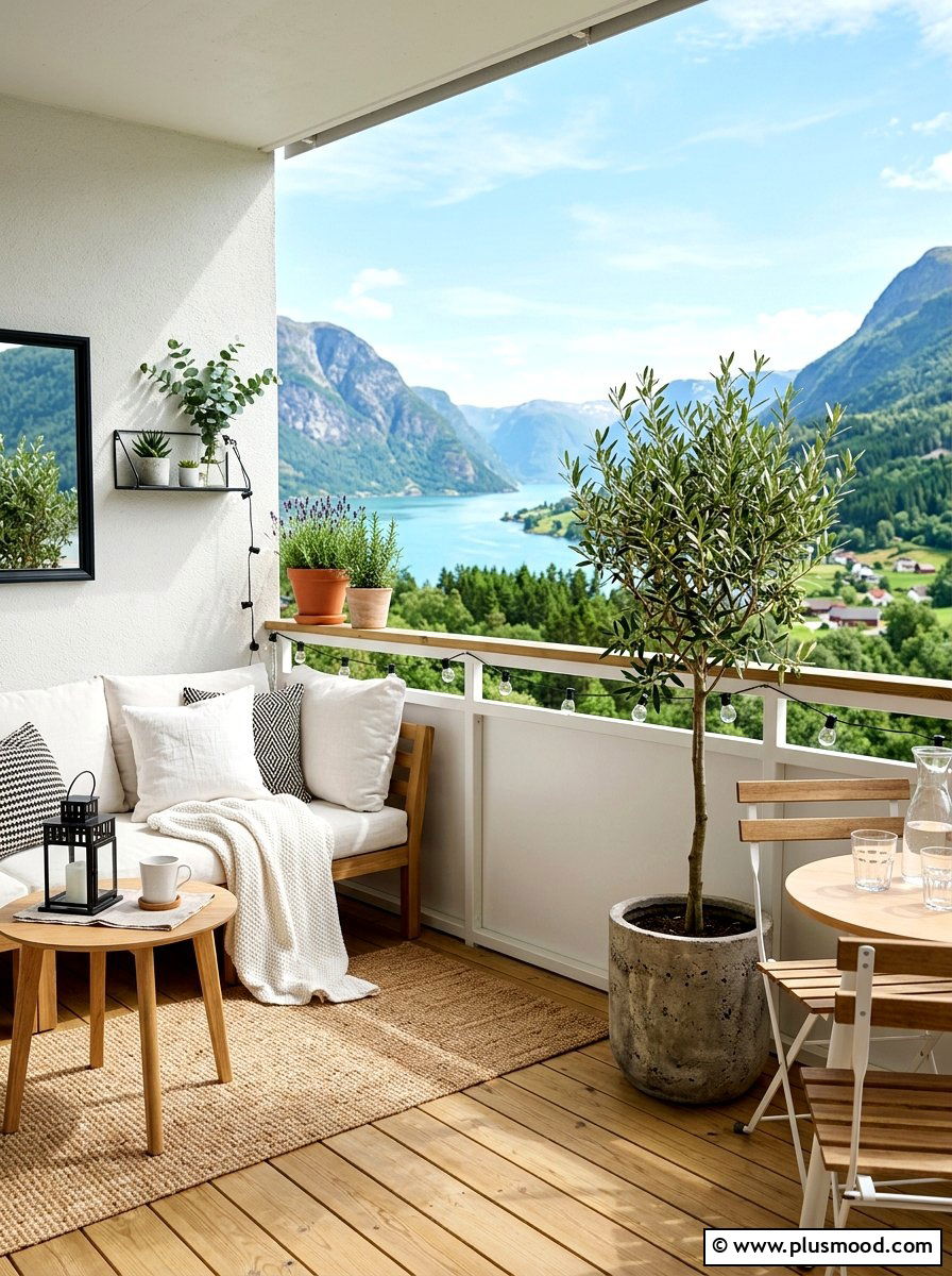 Scandi Balcony Style - 25 summer balcony entertaining ideas