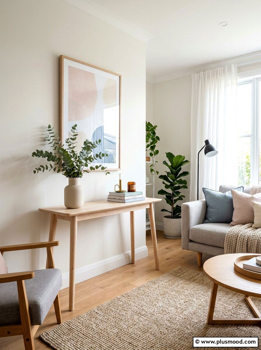 Scandi Console Table - 25 summer console table ideas for living room