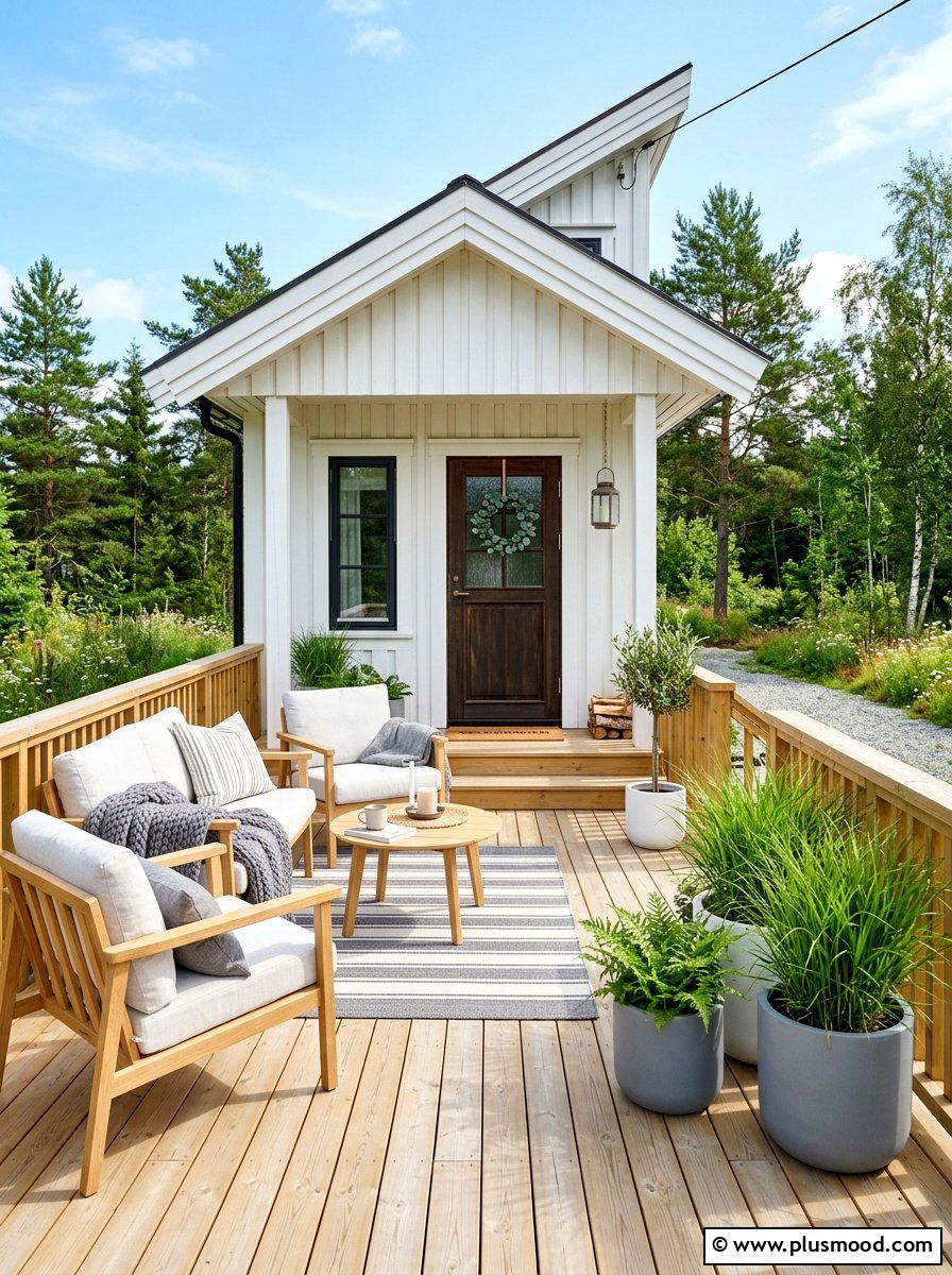 Scandi Front Porch - 25 cute summer porch decor ideas