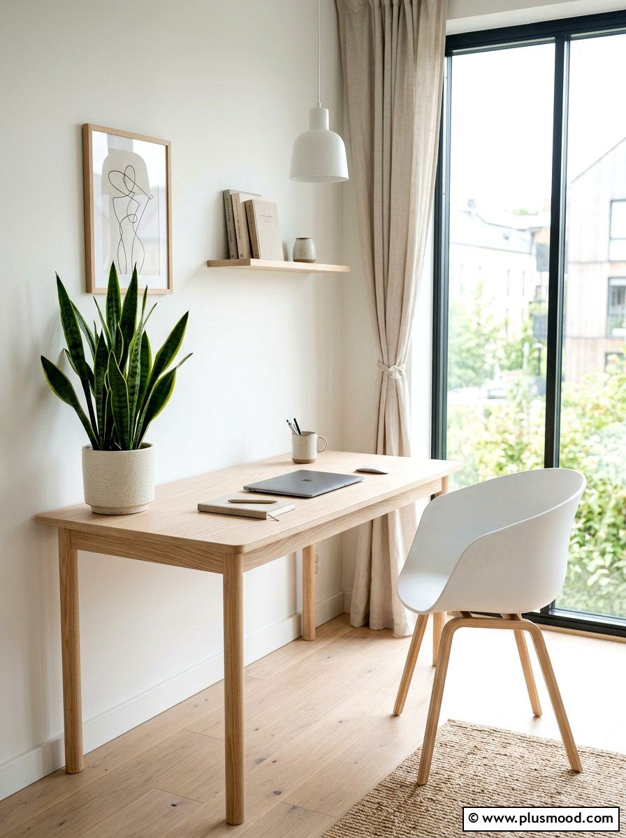 Scandi Light Wood Workspace - 25 summer decorating ideas for small homes