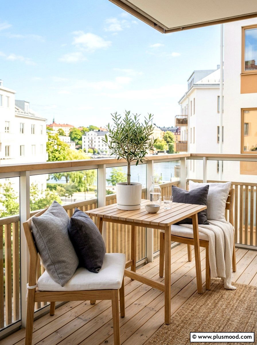 Scandi Style Balcony - 25 summer modern balcony ideas