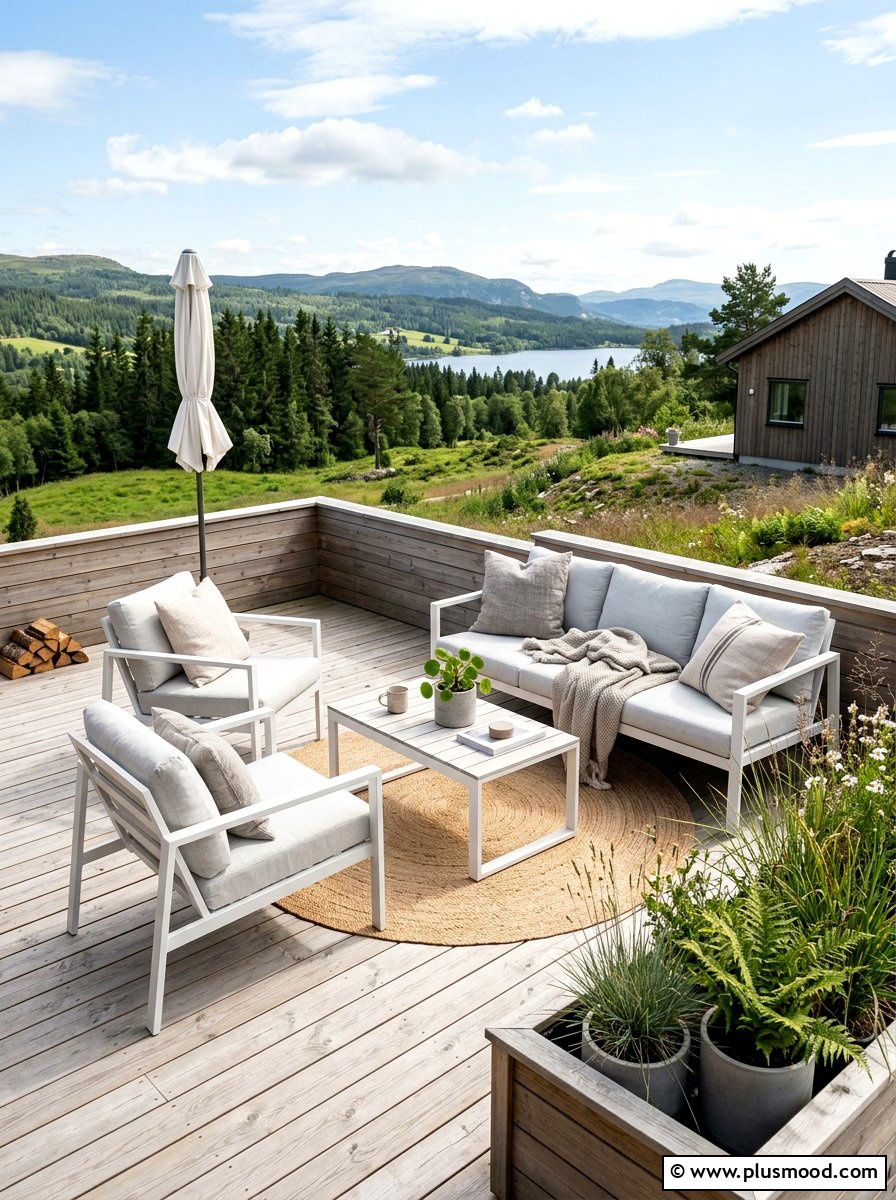 Scandi Style Patio - 25 small backyard ideas with raised patio