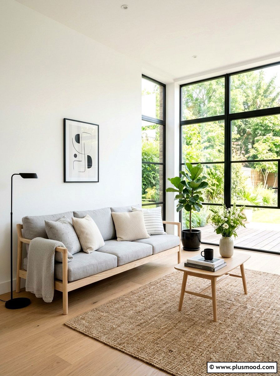 Scandi minimalist summer living room - 25 summer throw pillow ideas for living room