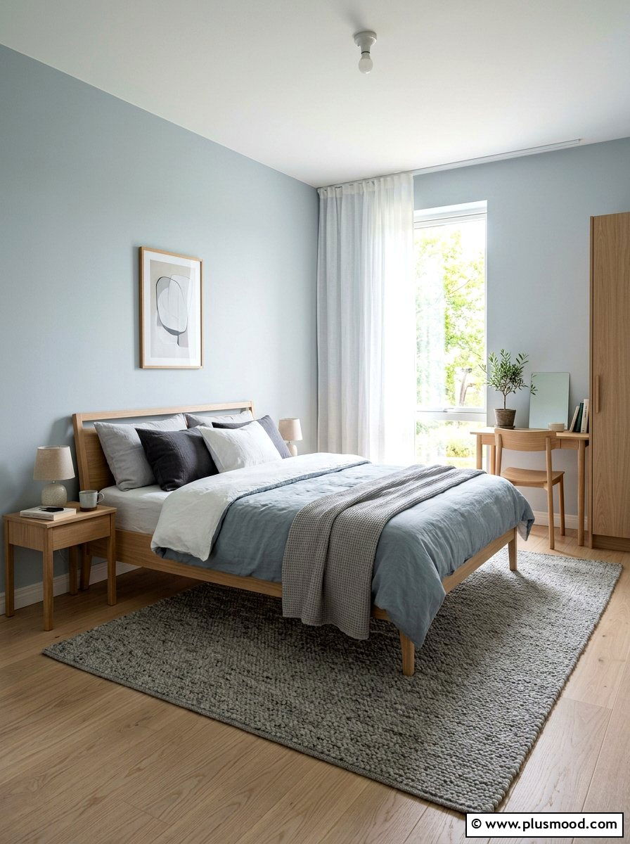 Scandinavian Blue Gray Bedroom - 25 blue summer bedroom ideas