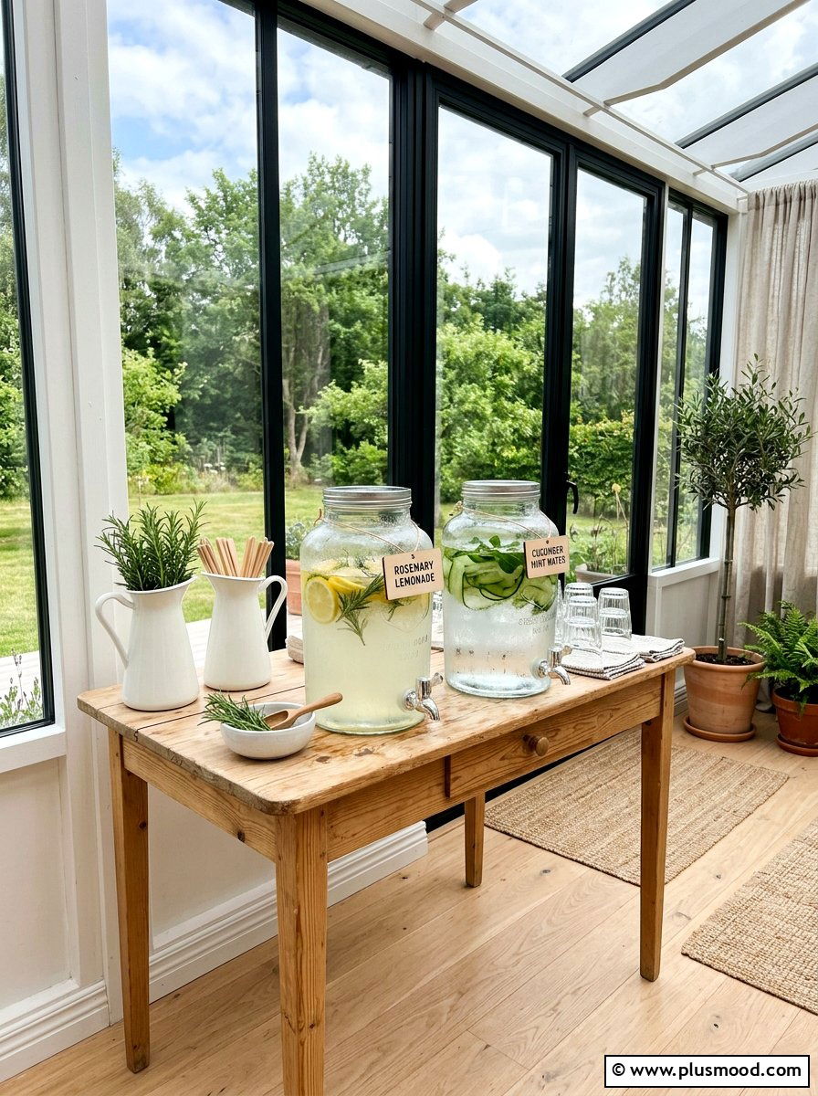 Scandinavian Drink Station - 25 summer lemonade bar ideas