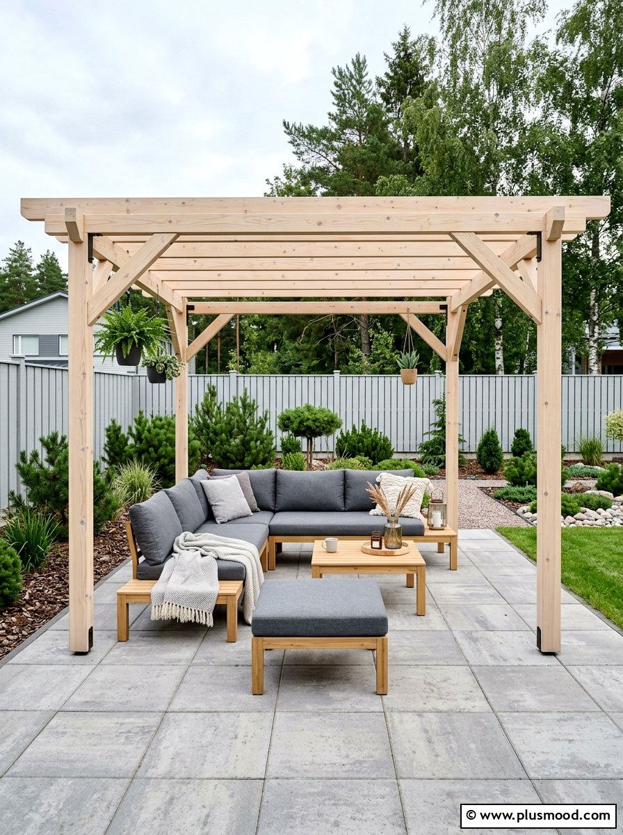 Scandinavian Gray And Pine Backyard - 25 small backyard ideas with color scheme