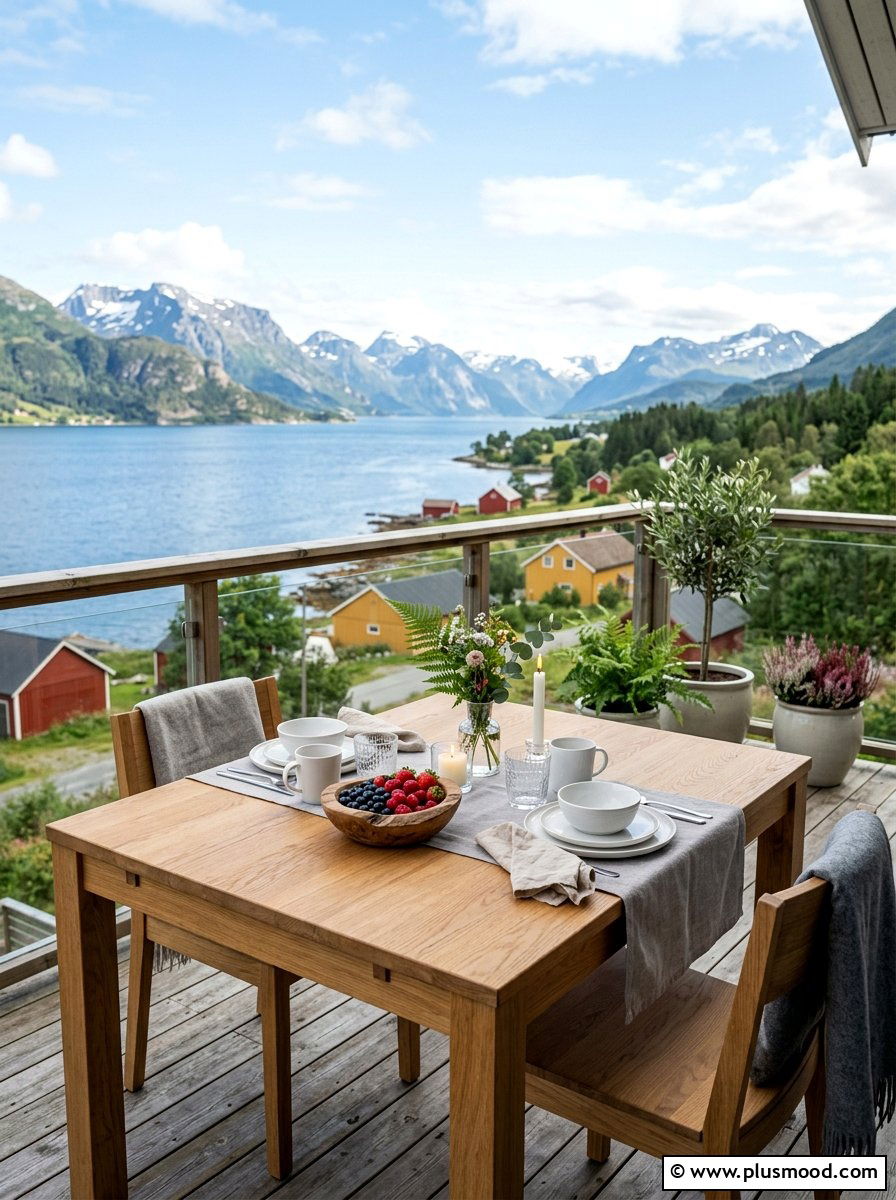 Scandinavian Outdoor Dining Style - 25 summer balcony table decor ideas