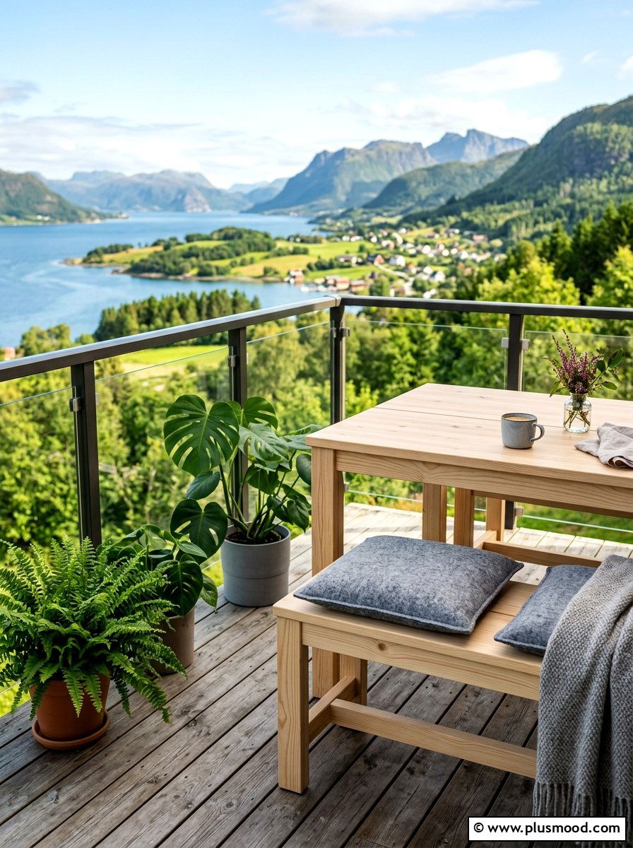 Scandinavian Pine Furniture - 25 summer balcony breakfast nook ideas