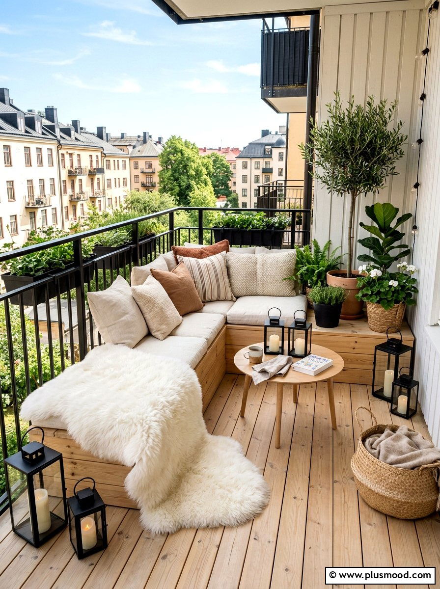 Scandinavian Style Balcony Lounge Decor - 25 summer balcony lounge ideas