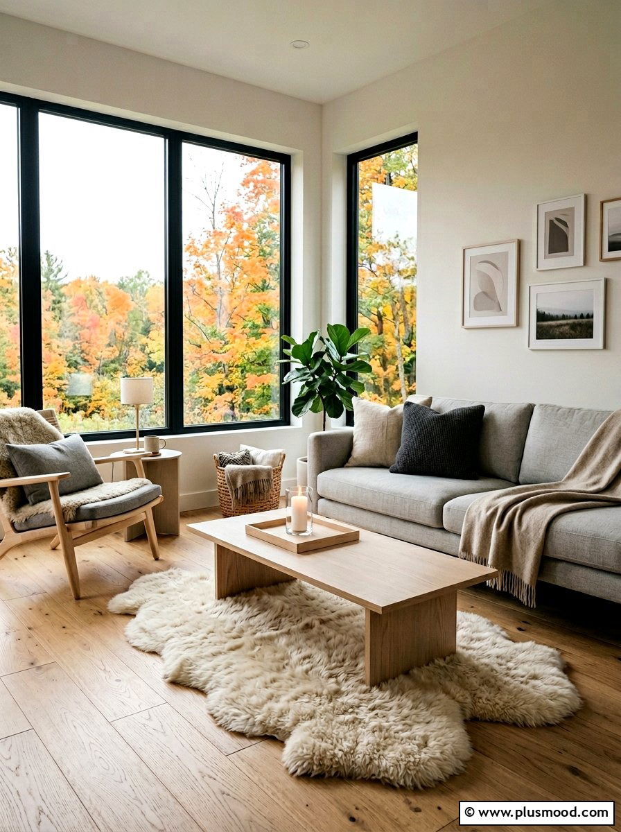 Scandinavian fall lounge space - 25 summer to fall transition decor ideas