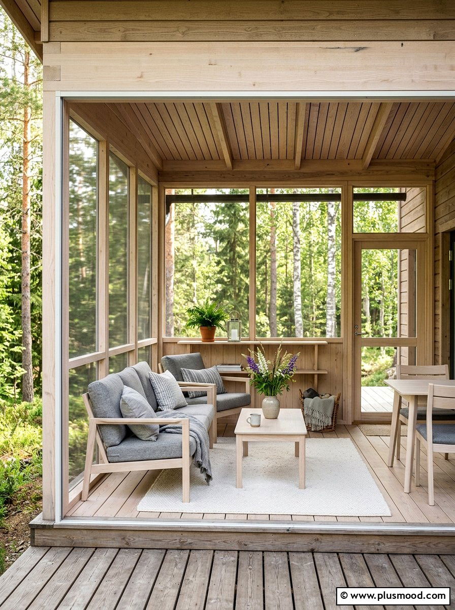Scandinavian screened porch - 25 summer screened front porch ideas