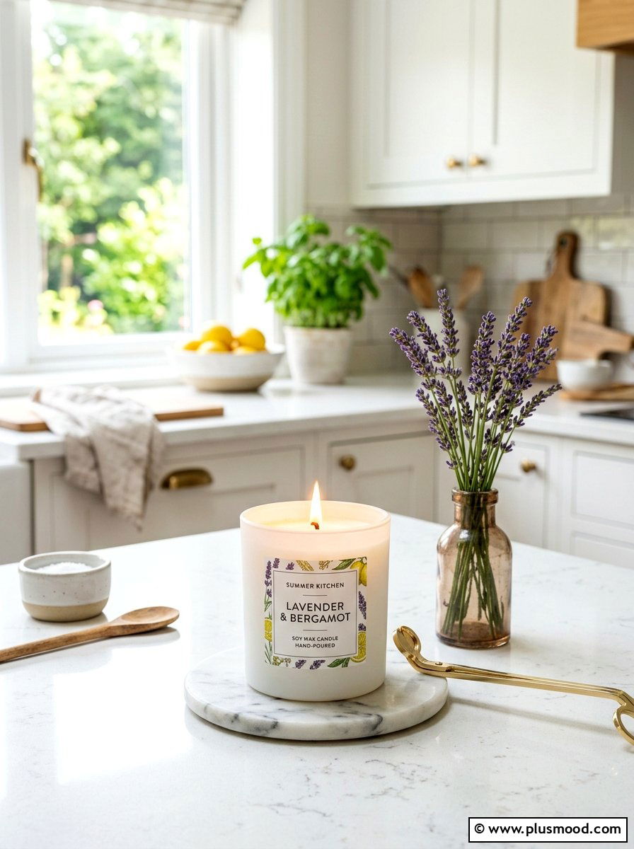Scented Summer Kitchen Candle - 25 summer kitchen counter decor ideas