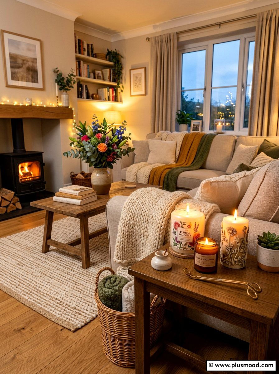 Scented floral candles - 25 summer floral decor ideas for living room
