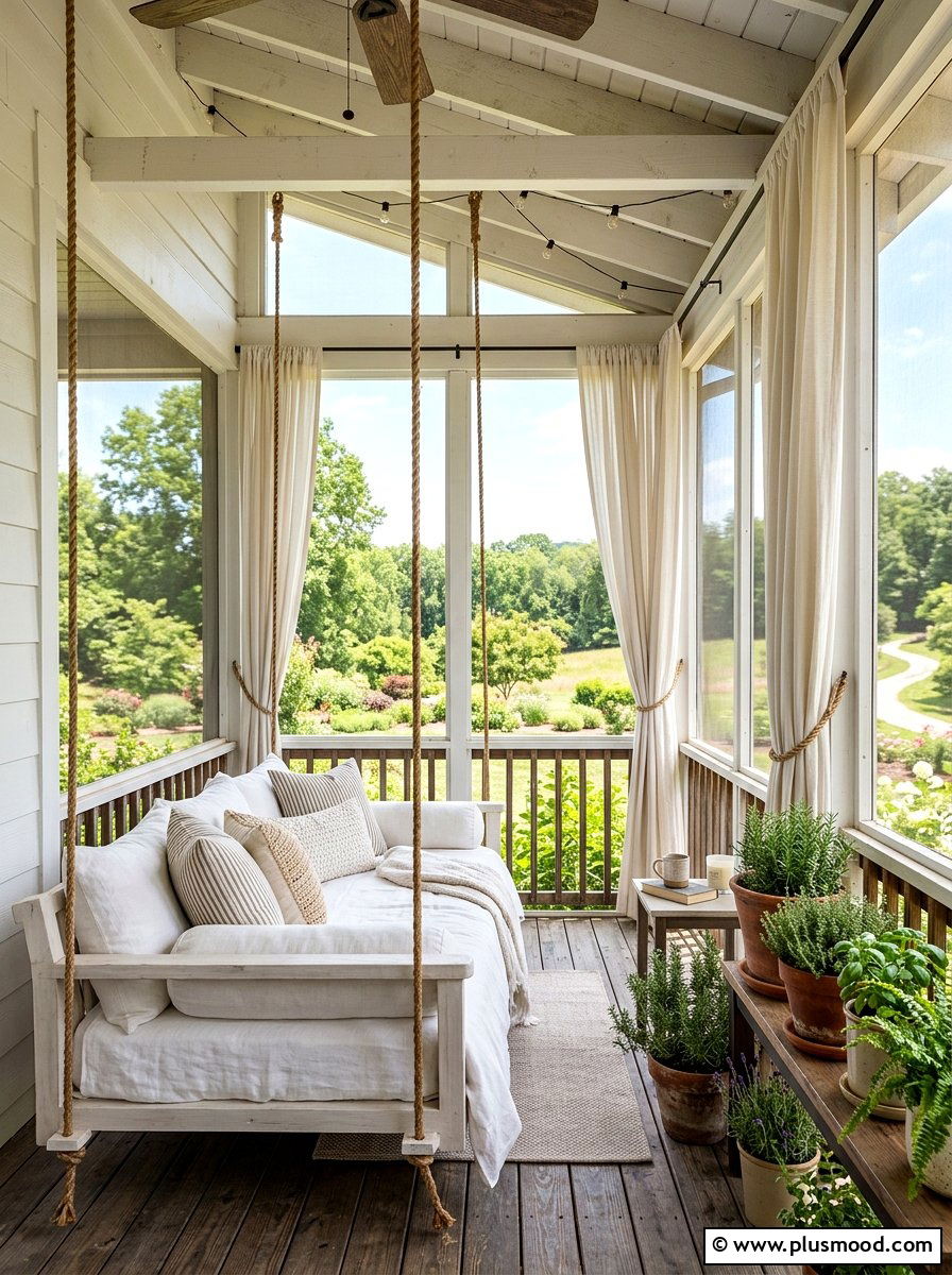 Screened Porch - 25 summer modern farmhouse summer decor ideas