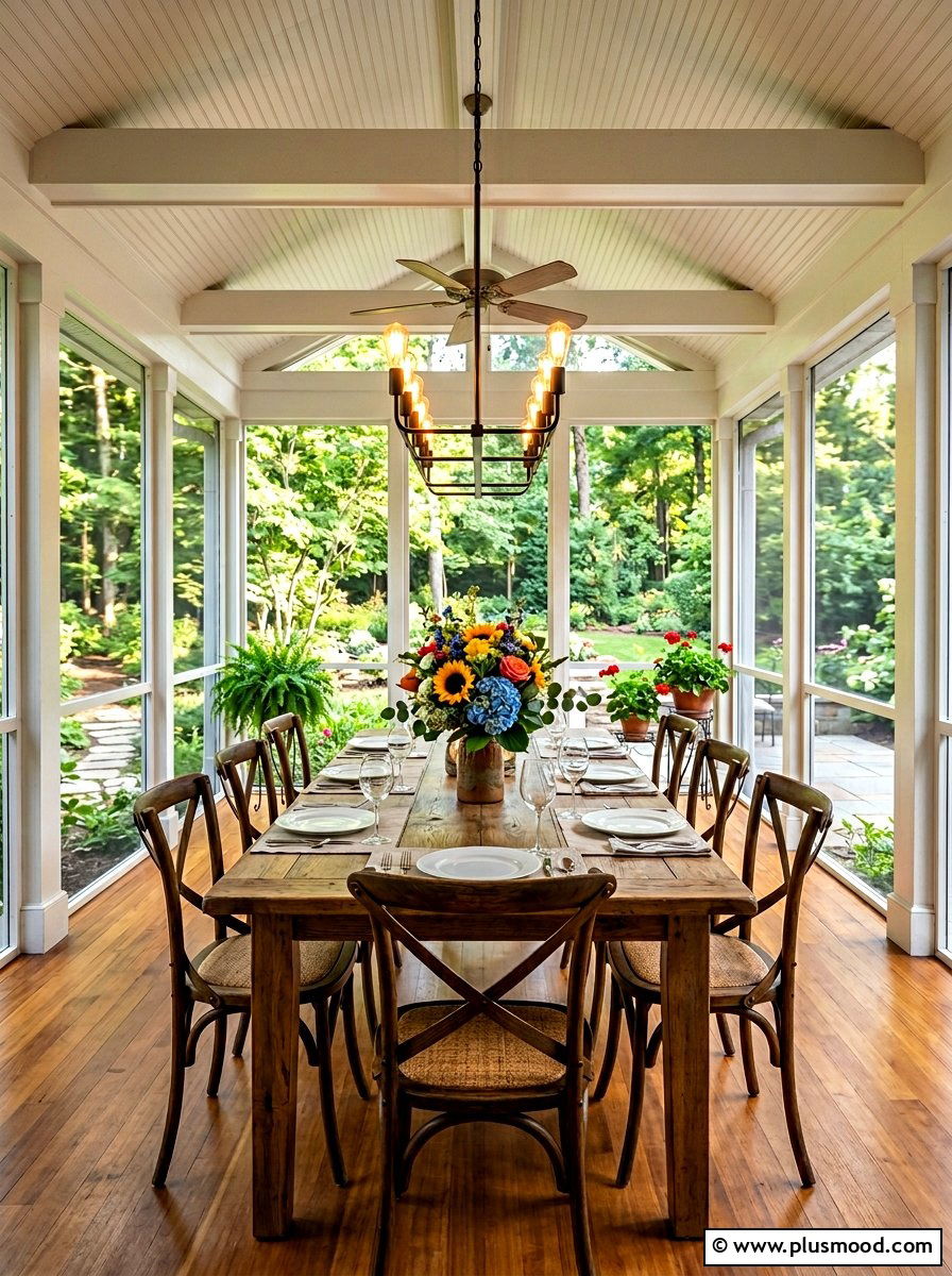 Screened Porch Dining Table - 25 summer porch decorating ideas