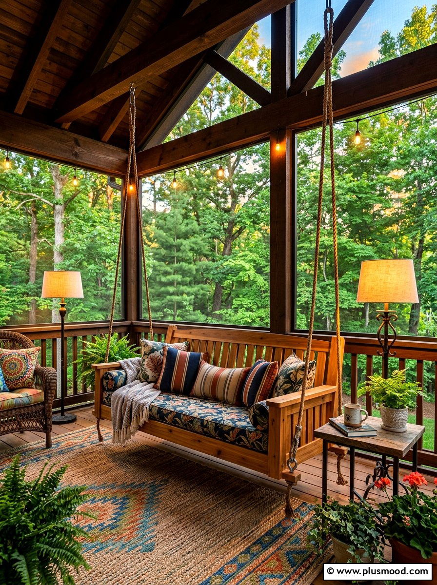 Screened Porch Swing Setup - 25 summer front porch swing ideas