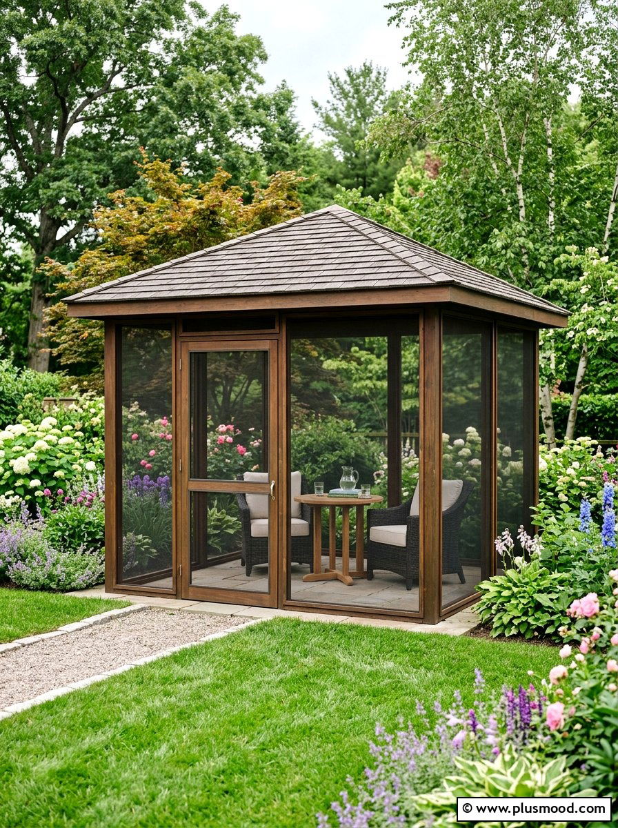 Screened in gazebo - 25 small backyard ideas with gazebo