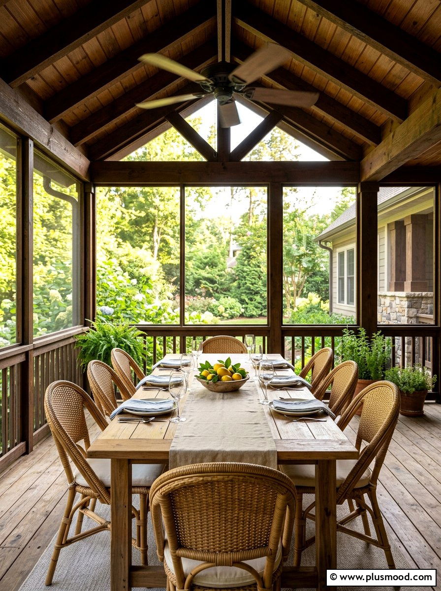 Screened porch dining - 25 summer screened front porch ideas