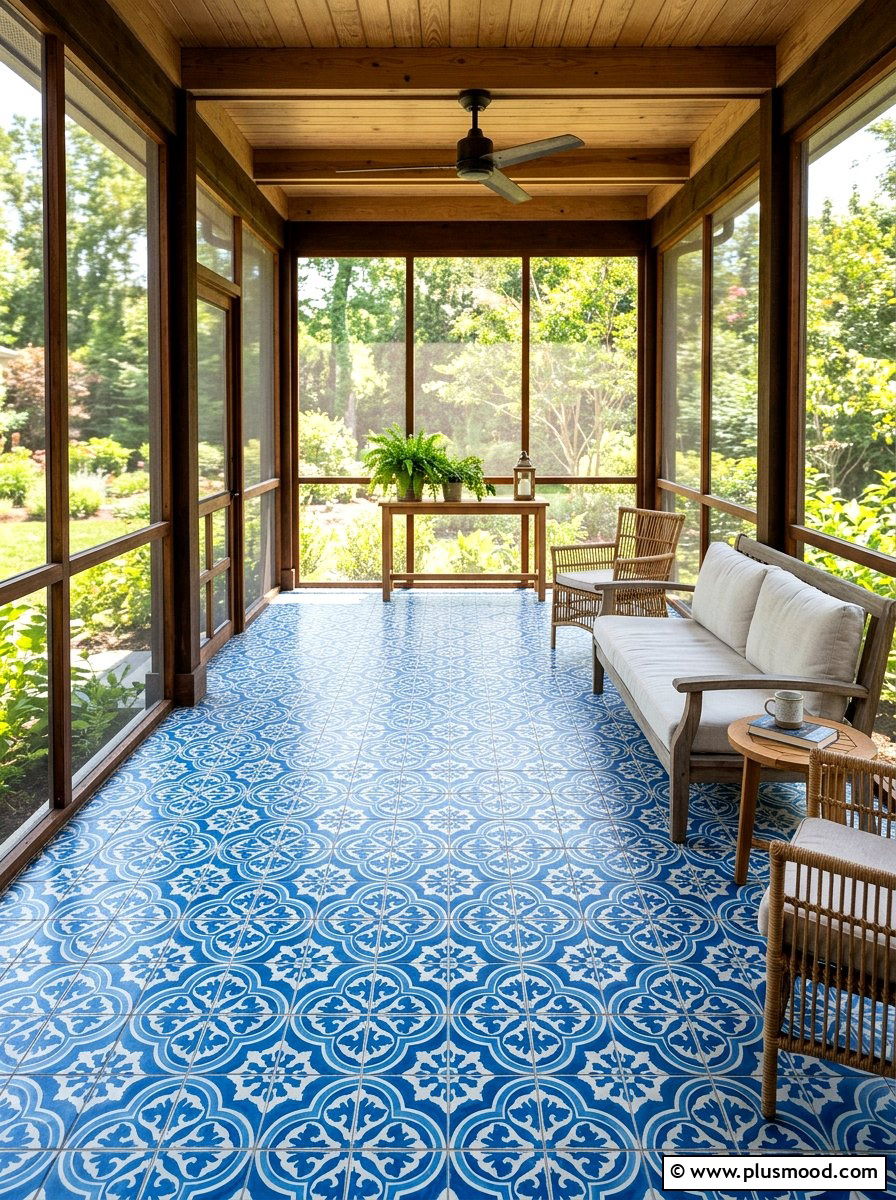 Screened porch floor - 25 summer screened front porch ideas
