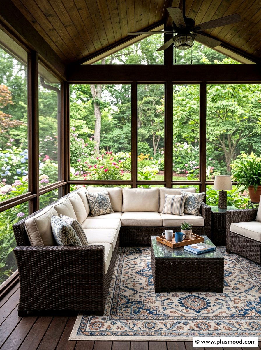 Screened porch furniture - 25 summer screened front porch ideas