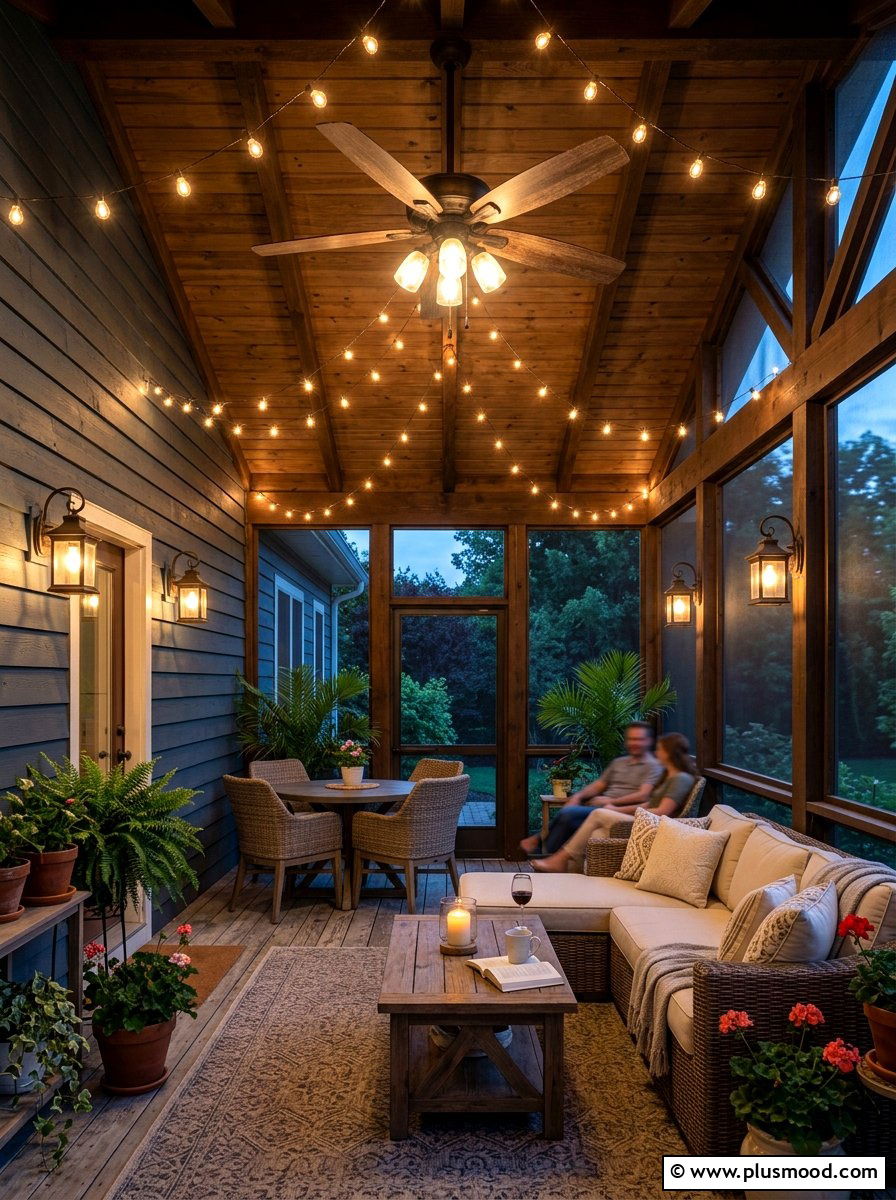 Screened porch lighting - 25 summer screened front porch ideas