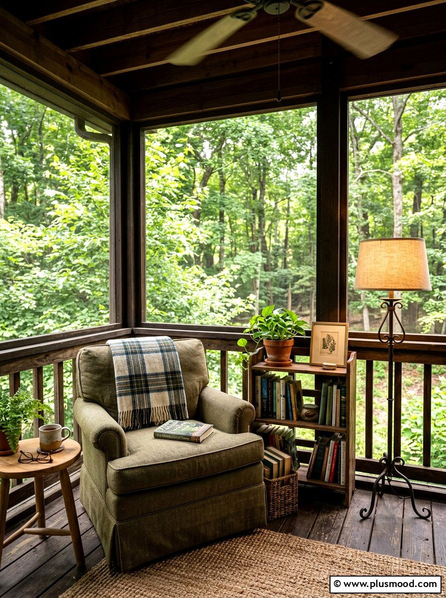 Screened porch reading nook - 25 summer screened front porch ideas