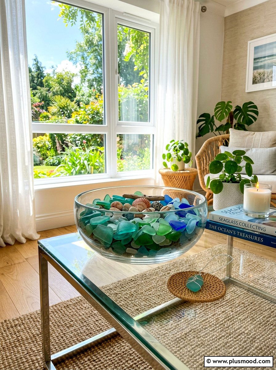 Sea Glass Accessory Arrangement - 25 cozy summer home ideas