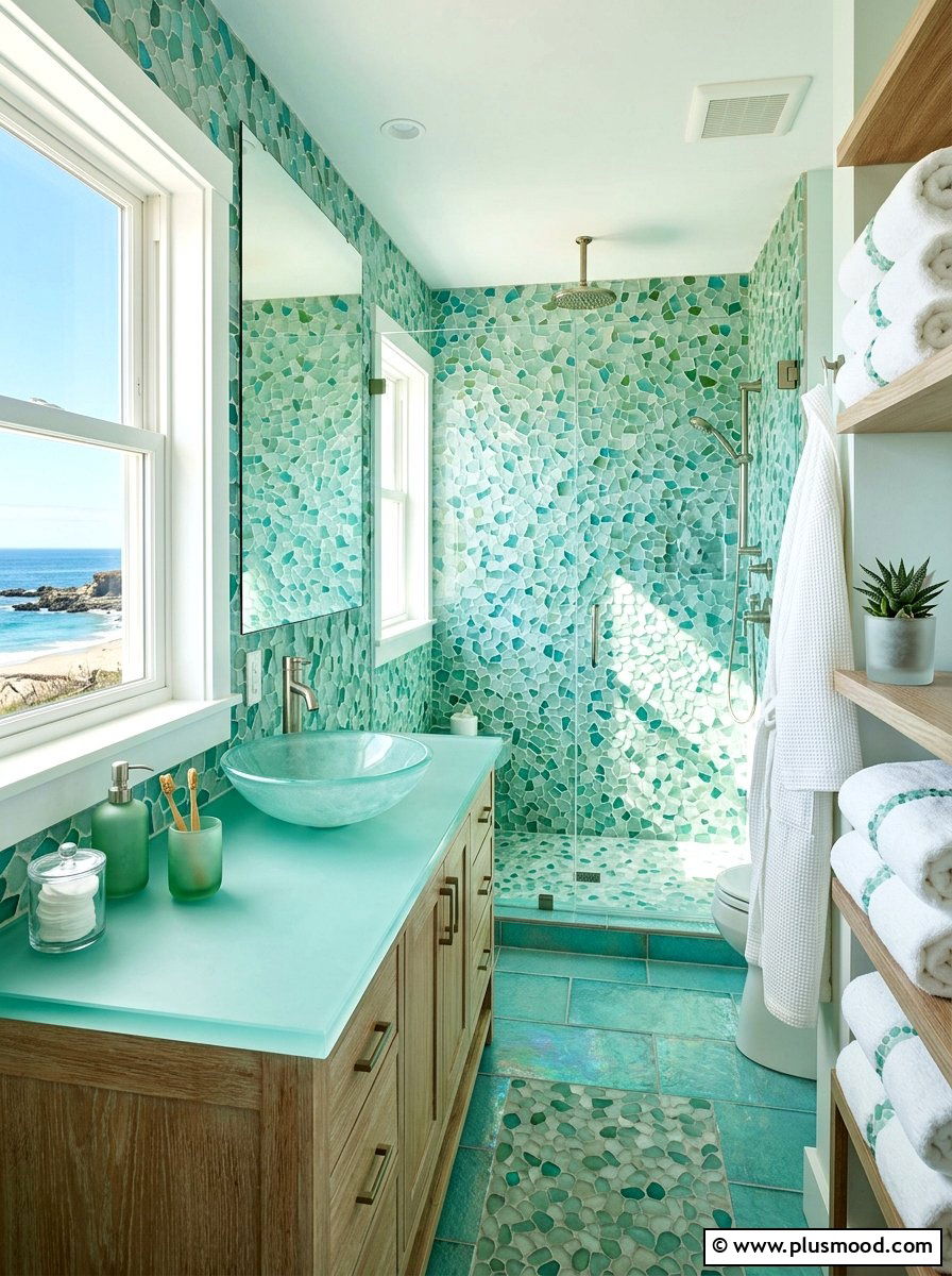 Sea Glass Bathroom - 25 easy summer home ideas