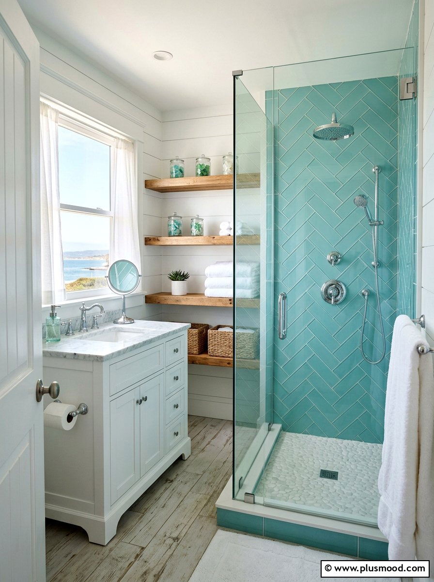 Sea Glass Coastal Bathroom - 25 summer coastal decor ideas