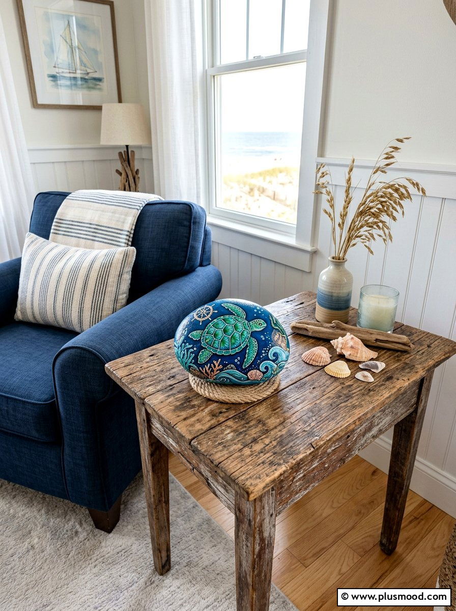 Sea Turtle Rock Painting - 25 painted rock ideas with turtle art