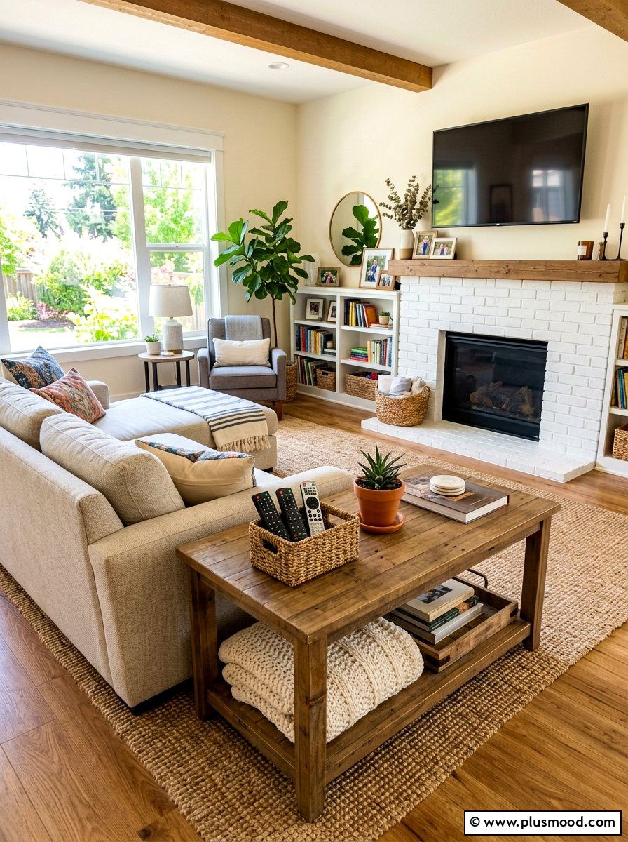 Seagrass Storage Basket - 25 summer coffee table decor ideas