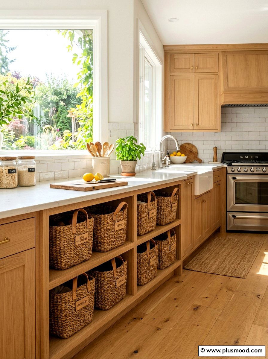 Seagrass Storage Basket - 25 summer to fall kitchen decor ideas