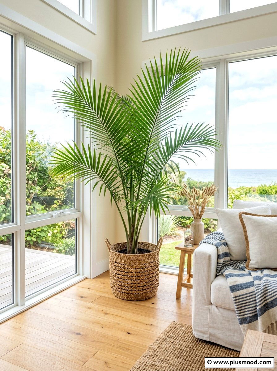 Seagrass basket potted palm - 25 summer coastal planter ideas