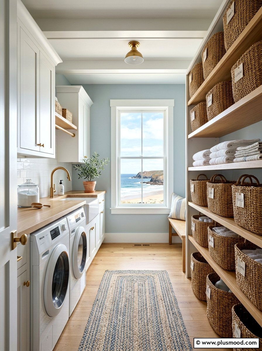 Seagrass storage baskets - 25 summer coastal home decor ideas