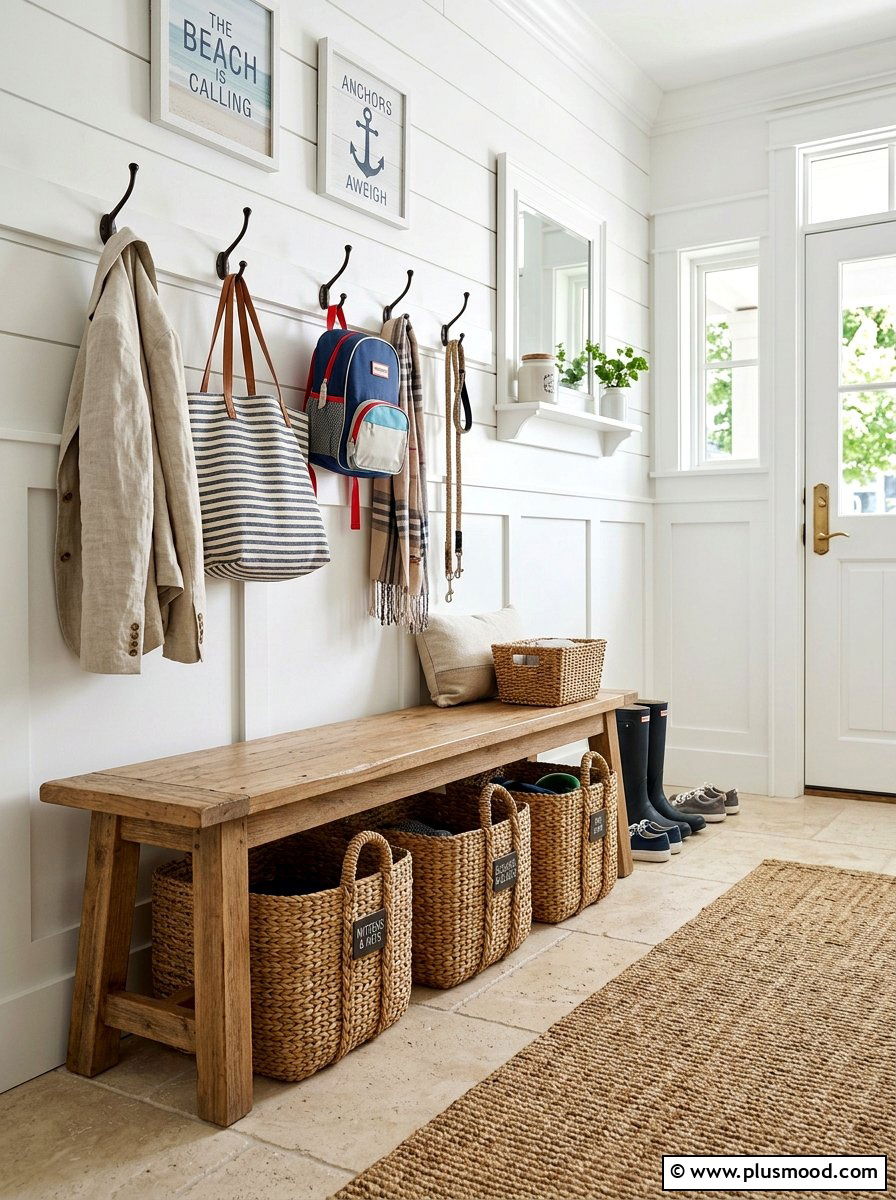 Seagrass storage baskets - 25 summer decor ideas without clutter