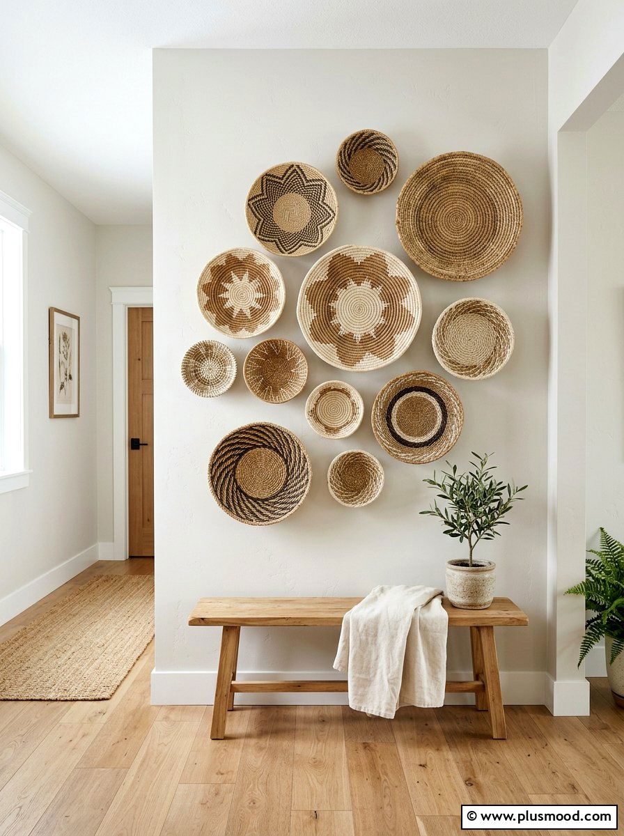 Seagrass wall baskets - 25 summer tropical home decor ideas