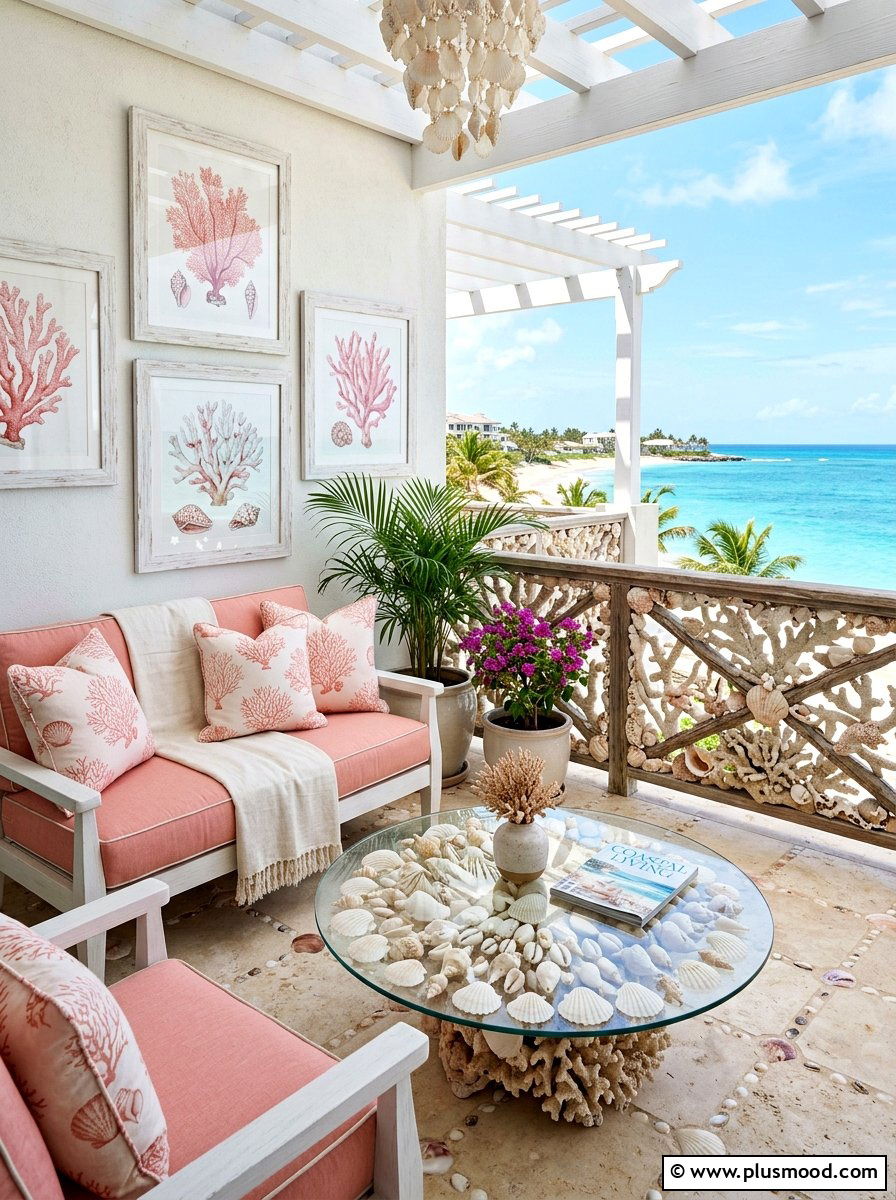 Seashell And Coral Balcony - 25 summer coastal balcony ideas