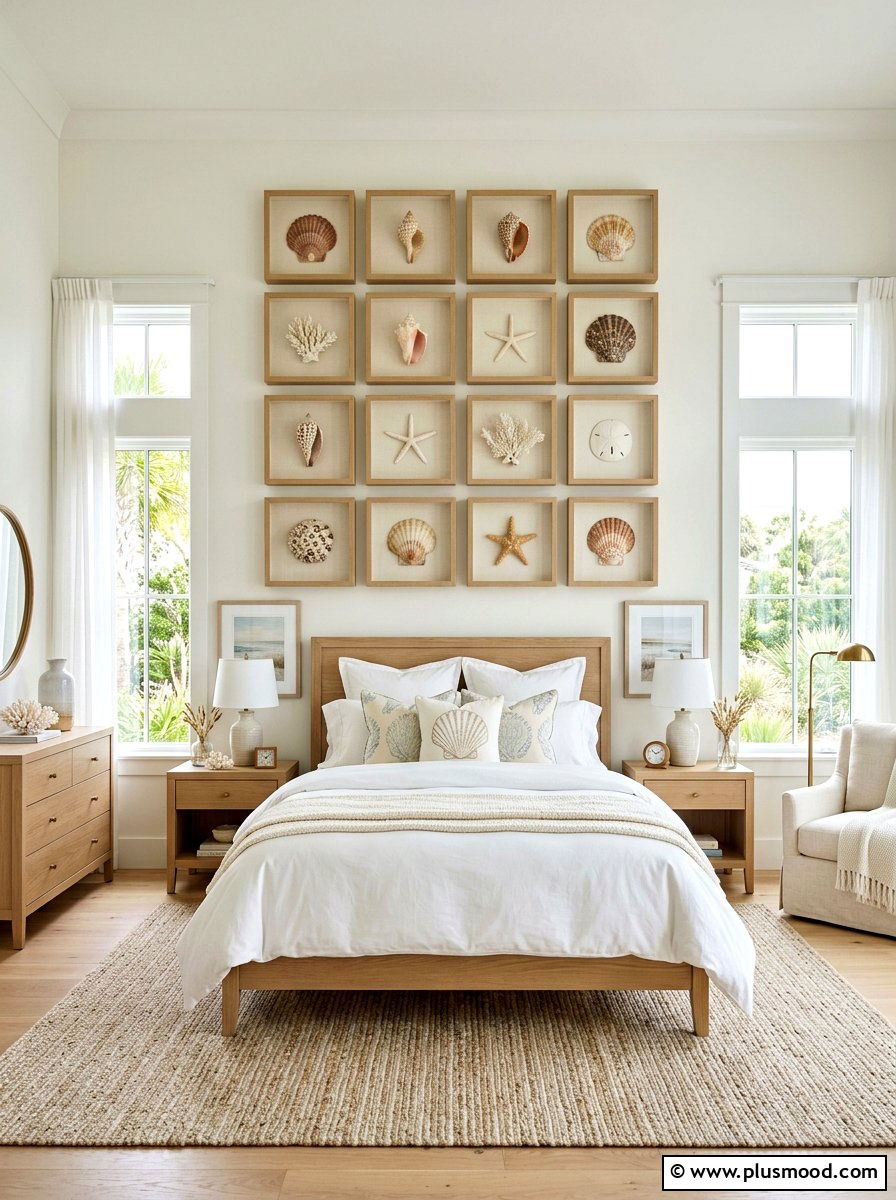 Seashell Gallery Wall Bedroom - 25 summer seashell bedroom decor ideas