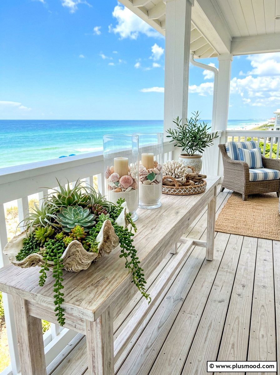 Seashell Porch Decor Accents - 25 summer coastal front porch ideas