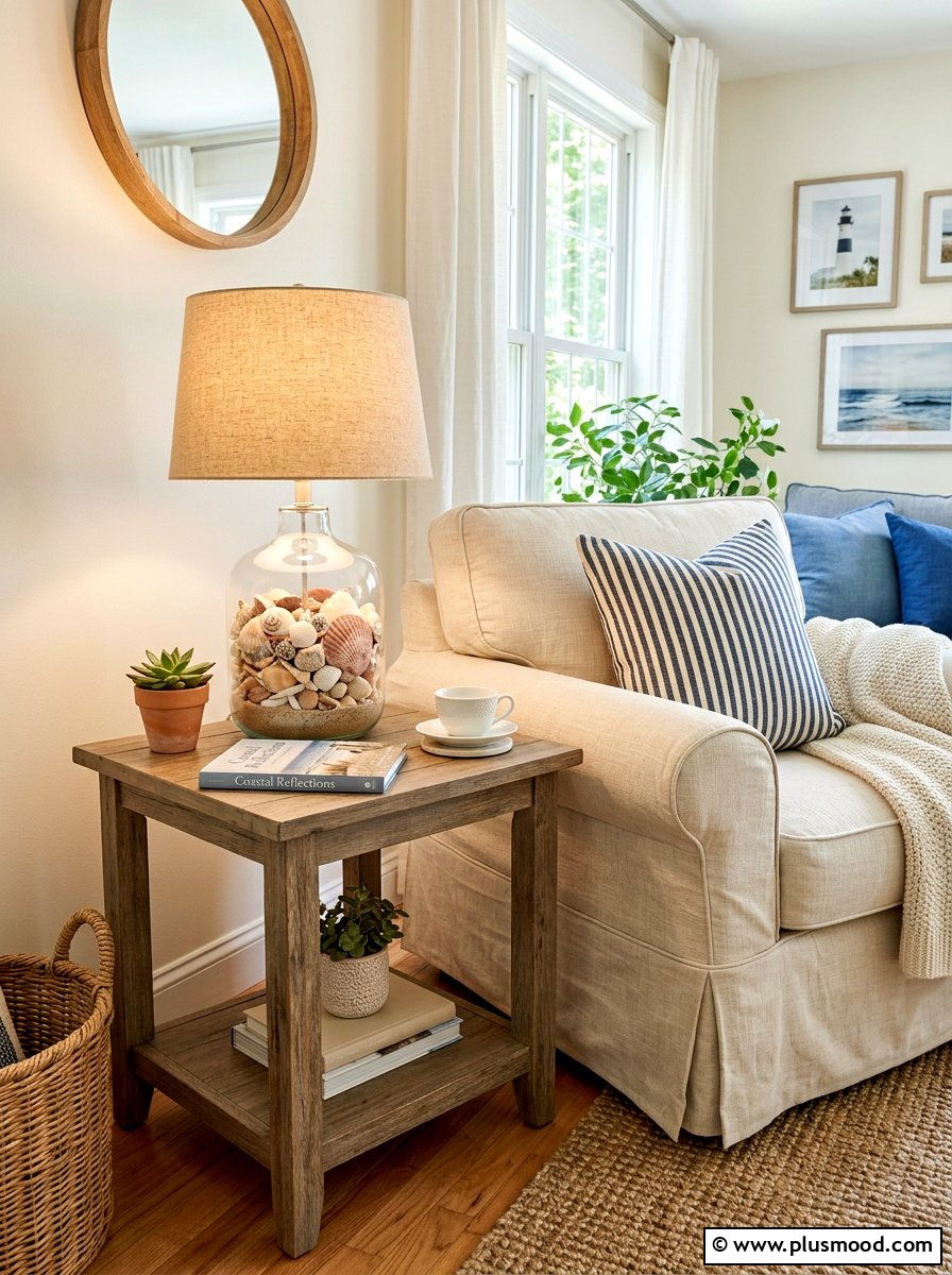 Seashell Table Lamp - 25 summer decor ideas with shells