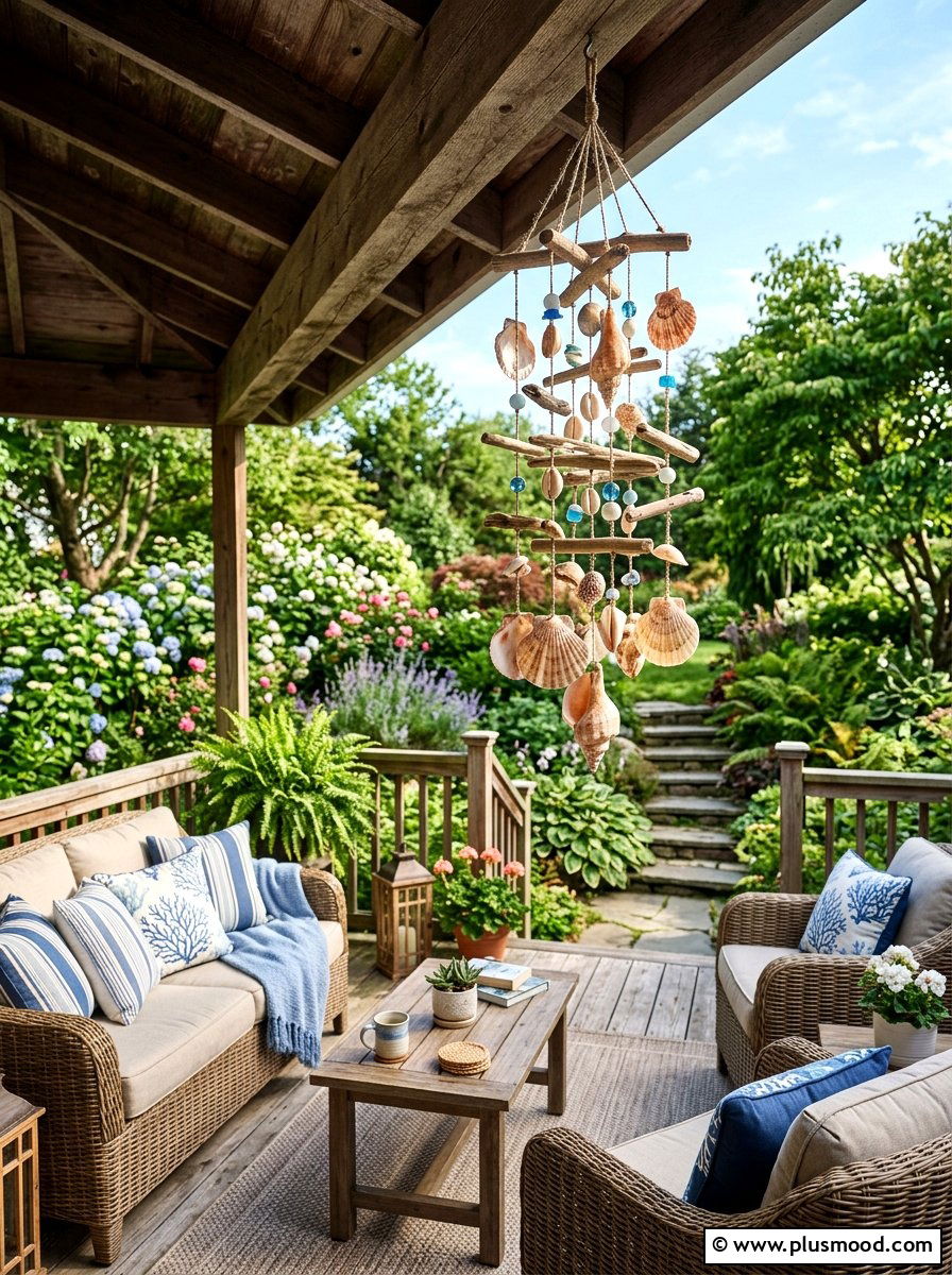 Seashell Wind Chime - 25 summer decor ideas with shells