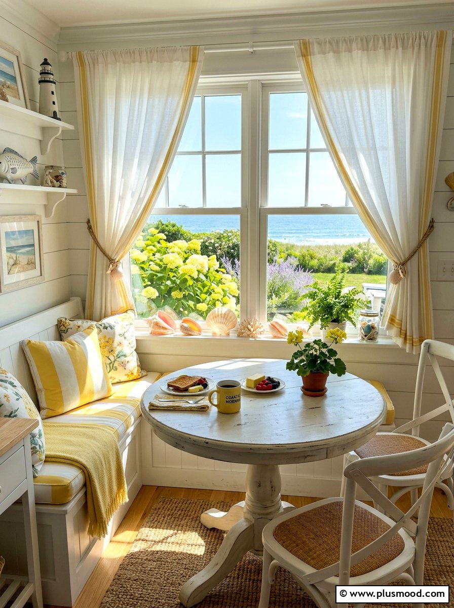 Seashell Window Sill - 25 summer seashell decor ideas