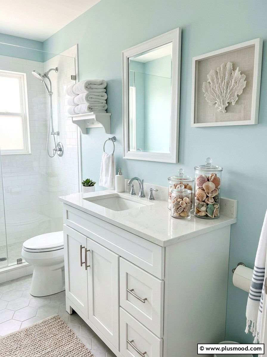 Seashell bathroom decor - 25 summer nautical decor ideas