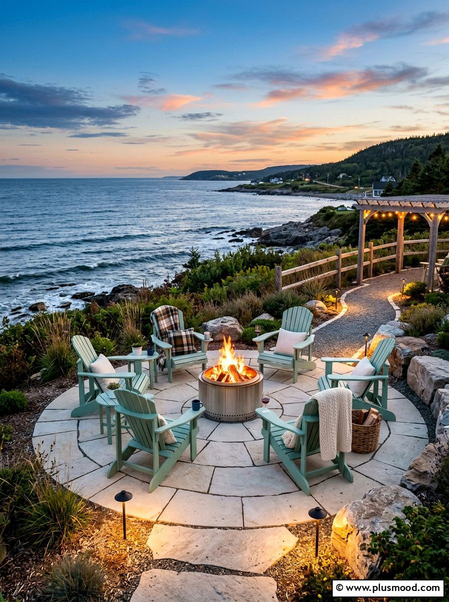 Seaside Fire Pit - 25 summer coastal outdoor entertaining ideas