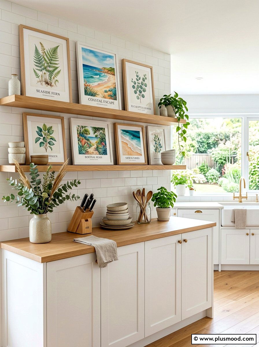 Seasonal Art Prints - 25 summer kitchen shelf decor ideas