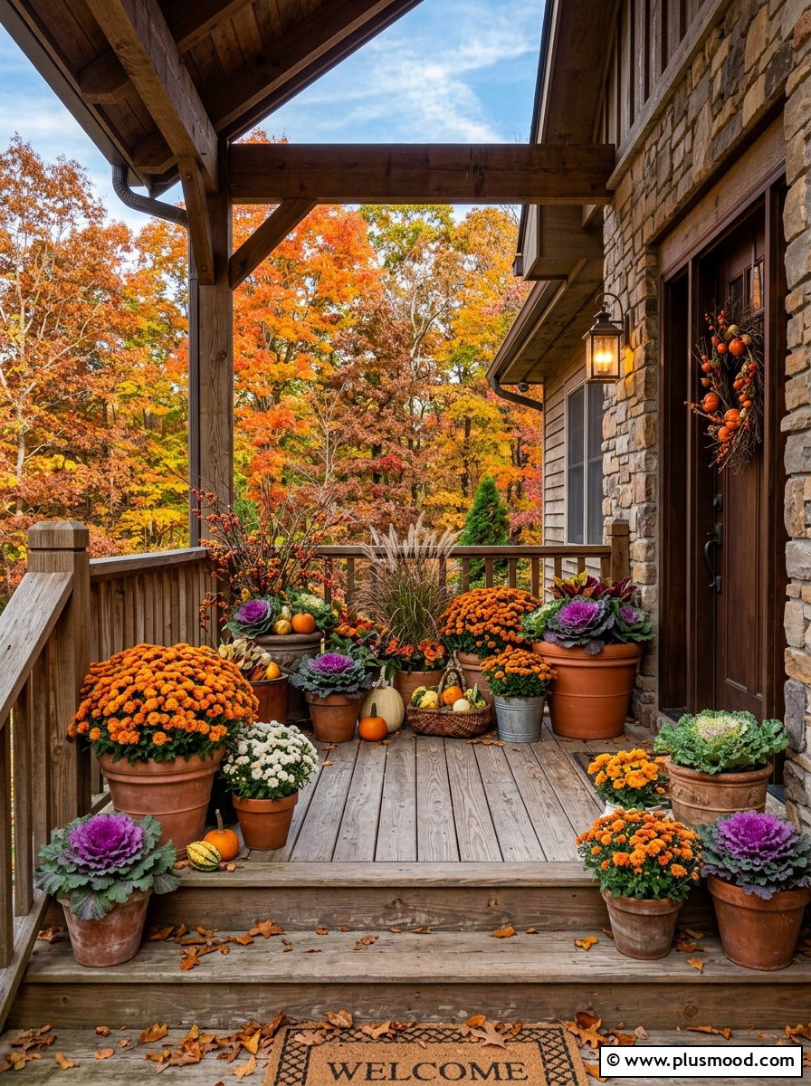 Seasonal Flower Display - 25 small backyard ideas with potted plants